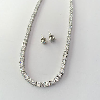 Single Line Diamond Necklace Set