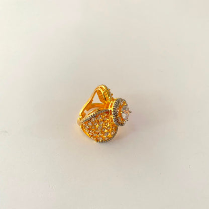 Diamond Gold Plated Cocktail Ring
