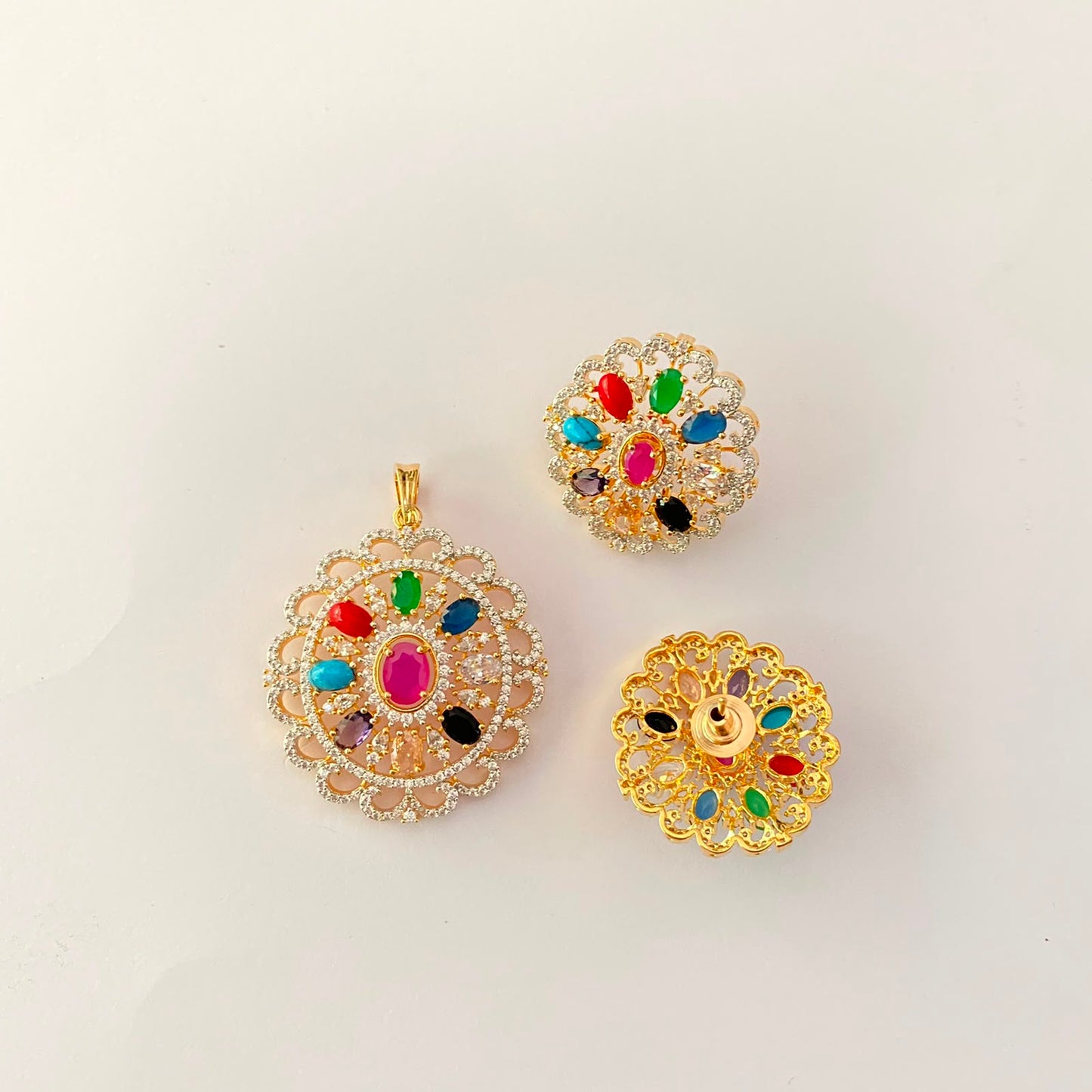 Gold Plated Multi Pendant Set