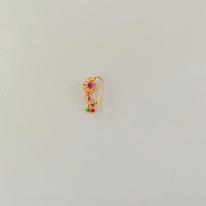 Pink Stone Traditional Maharashtrian Gold Plated Nath