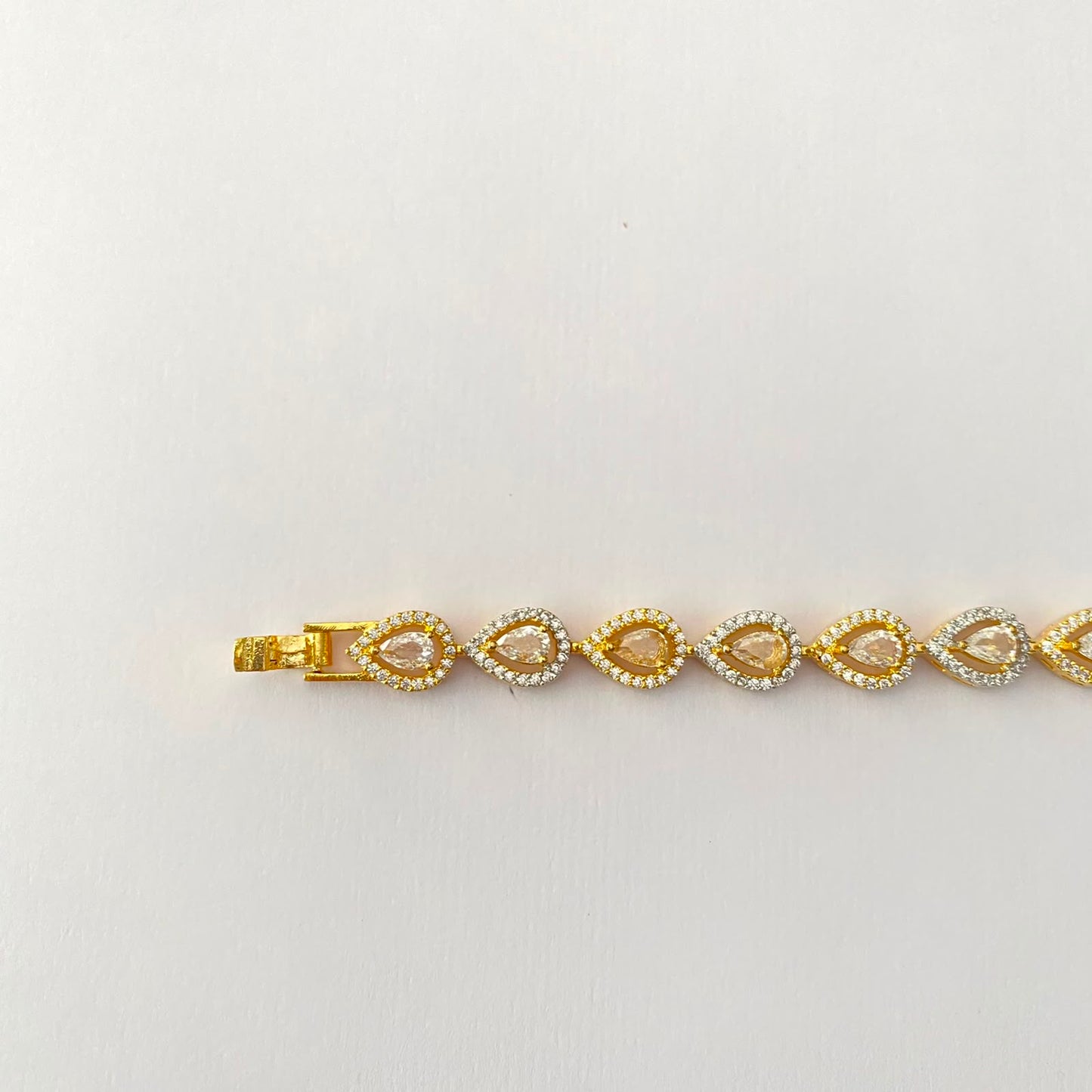 Drop Design Gold Plated Tennis Bracelet (Size- 2.6/2.8)