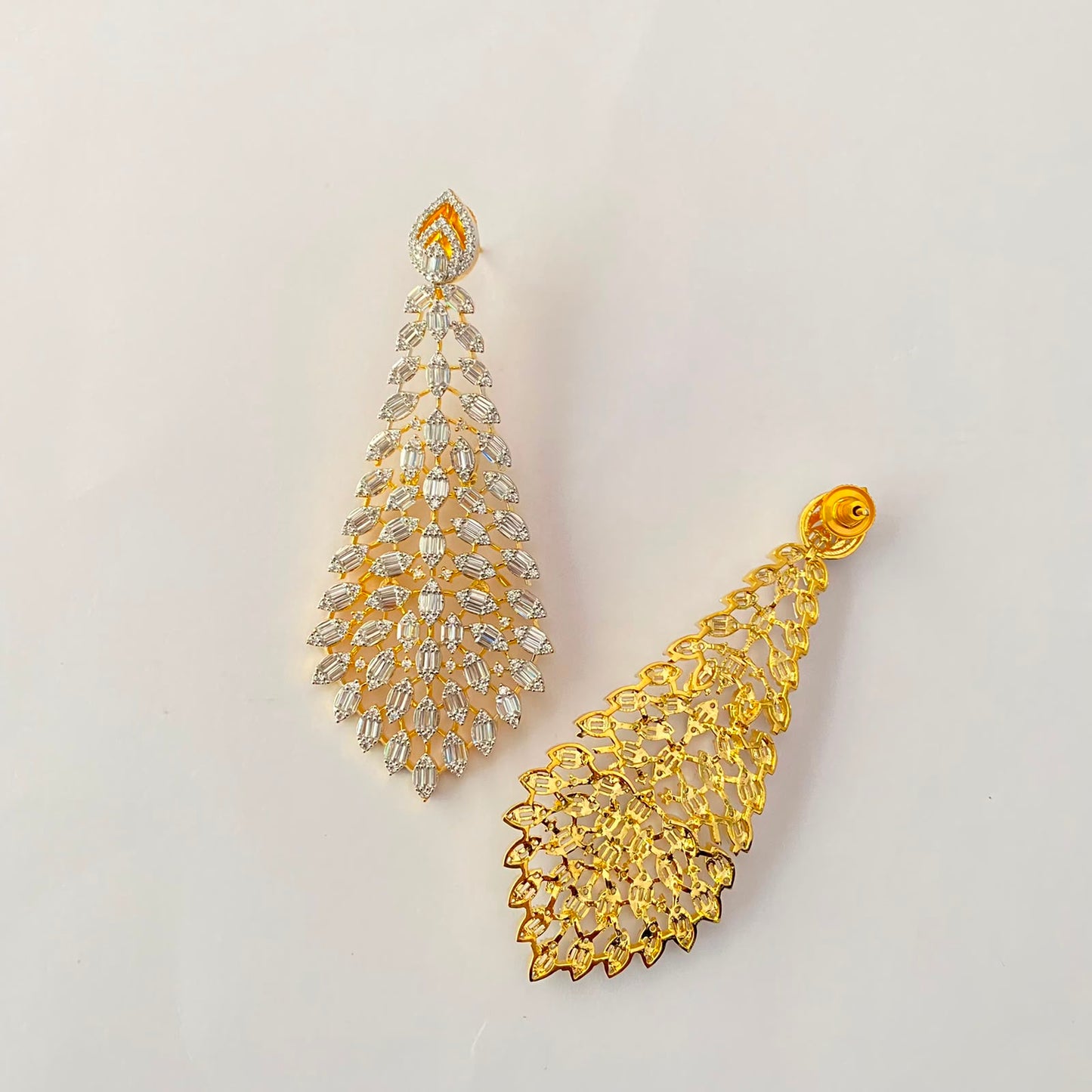 Diamond Gold Plated Long Earring