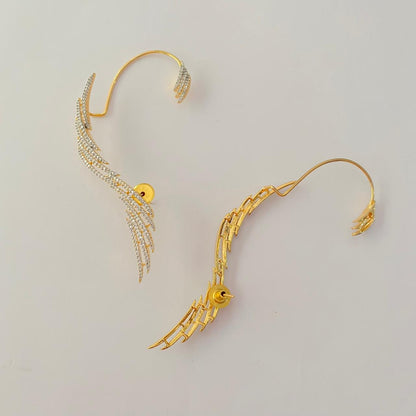 Diamond Gold Plated Celestial or Angel wing Ear Cuff Earring