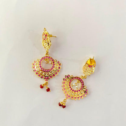 Ruby Gold Plated Jadau Earring