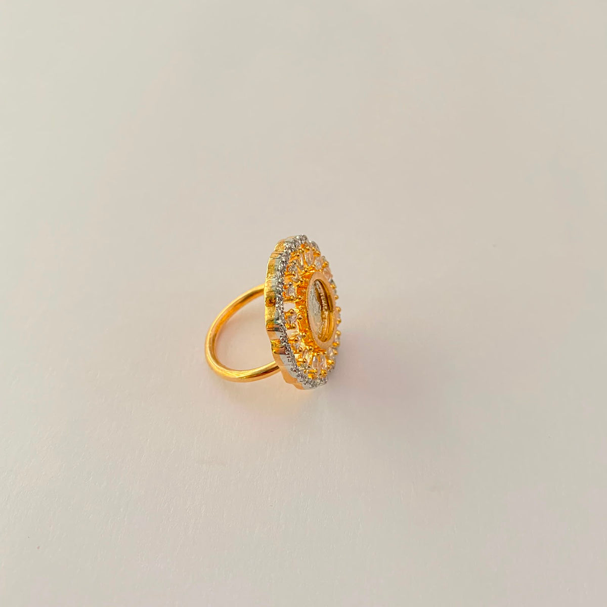 Gold Plated Round Shape Ginni Ring