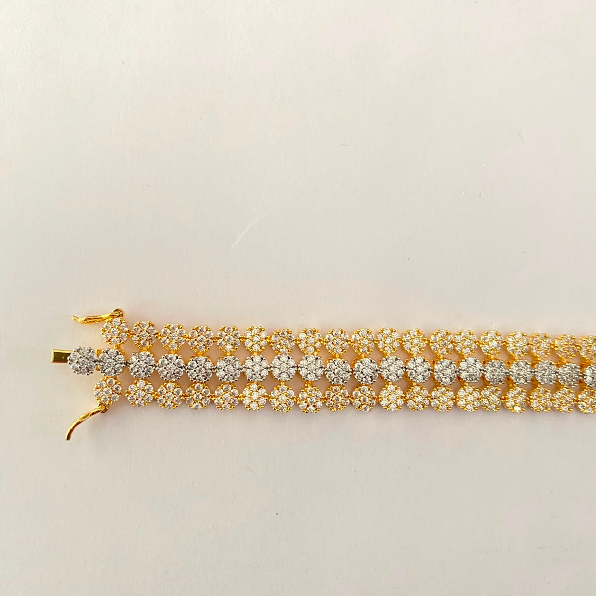 Gold & Silver Plated Diamond Bracelet (Size- 2.4/2.6)
