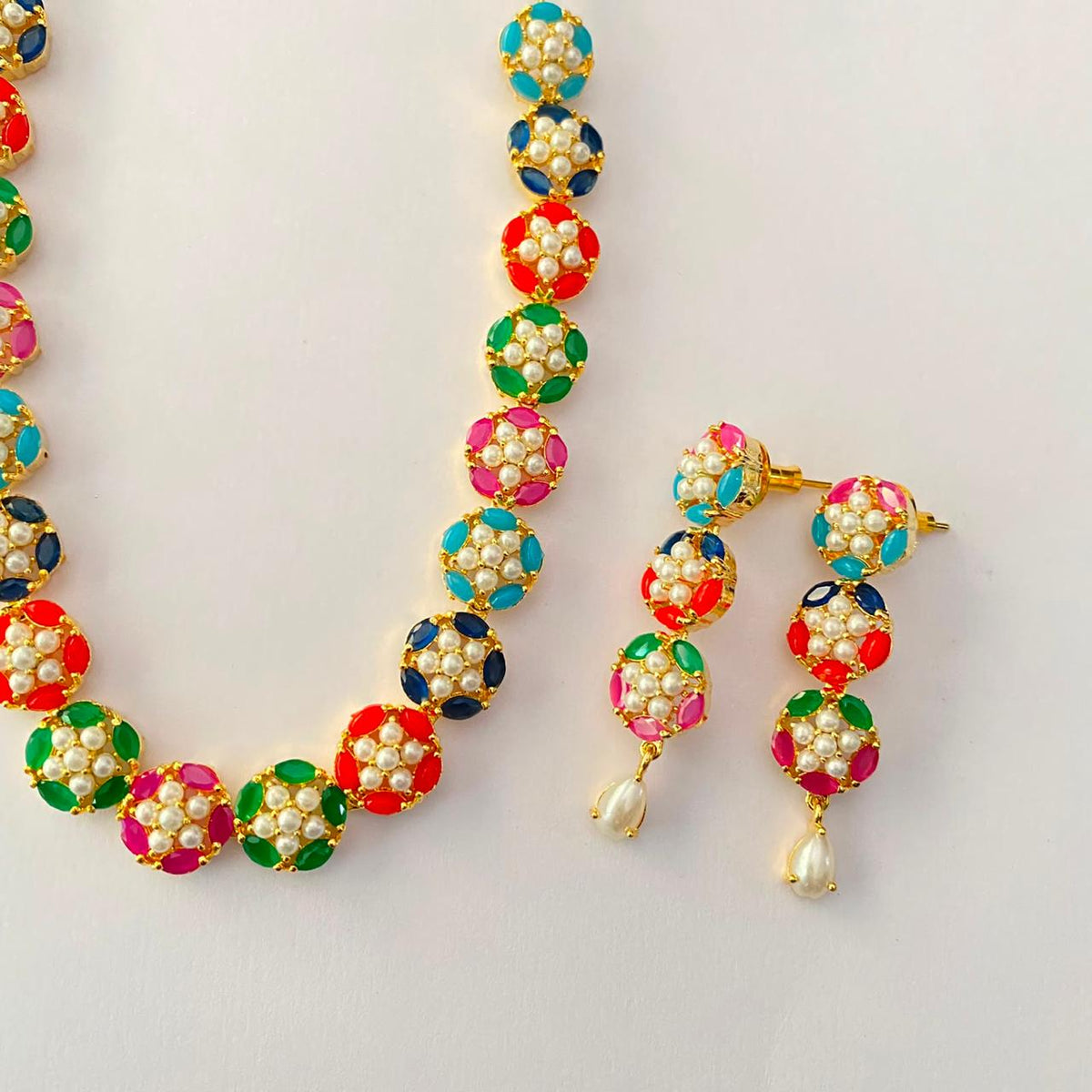 Multi Gold Plated Sleek Necklace Set