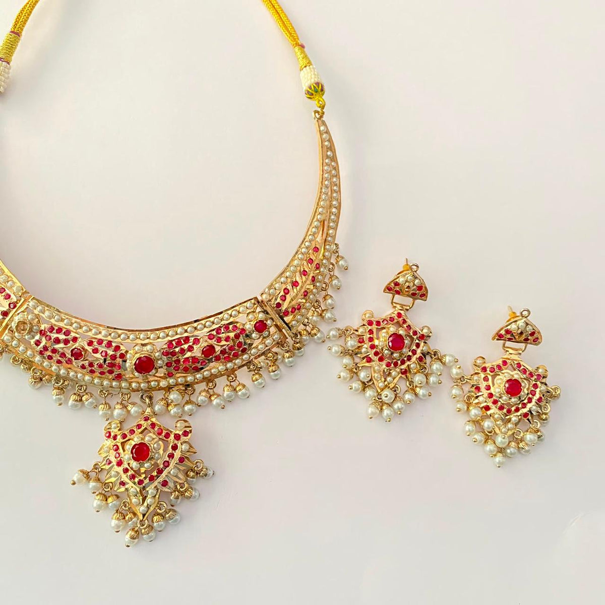 Jadau Ruby Necklace Set