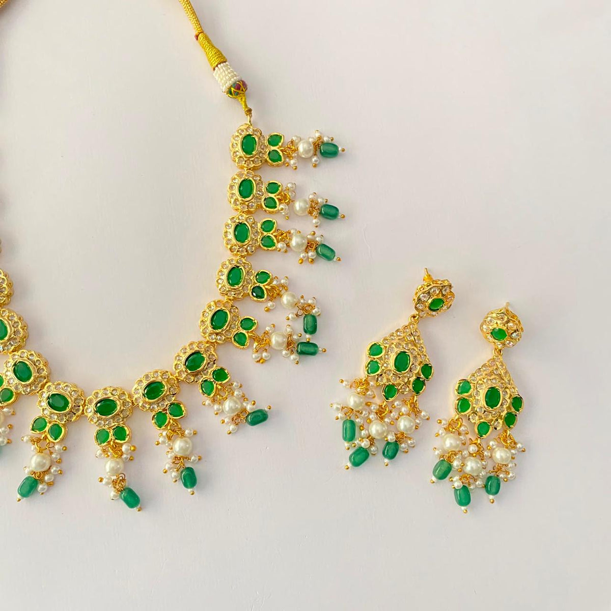 Gold Plated Jadau Necklace Set
