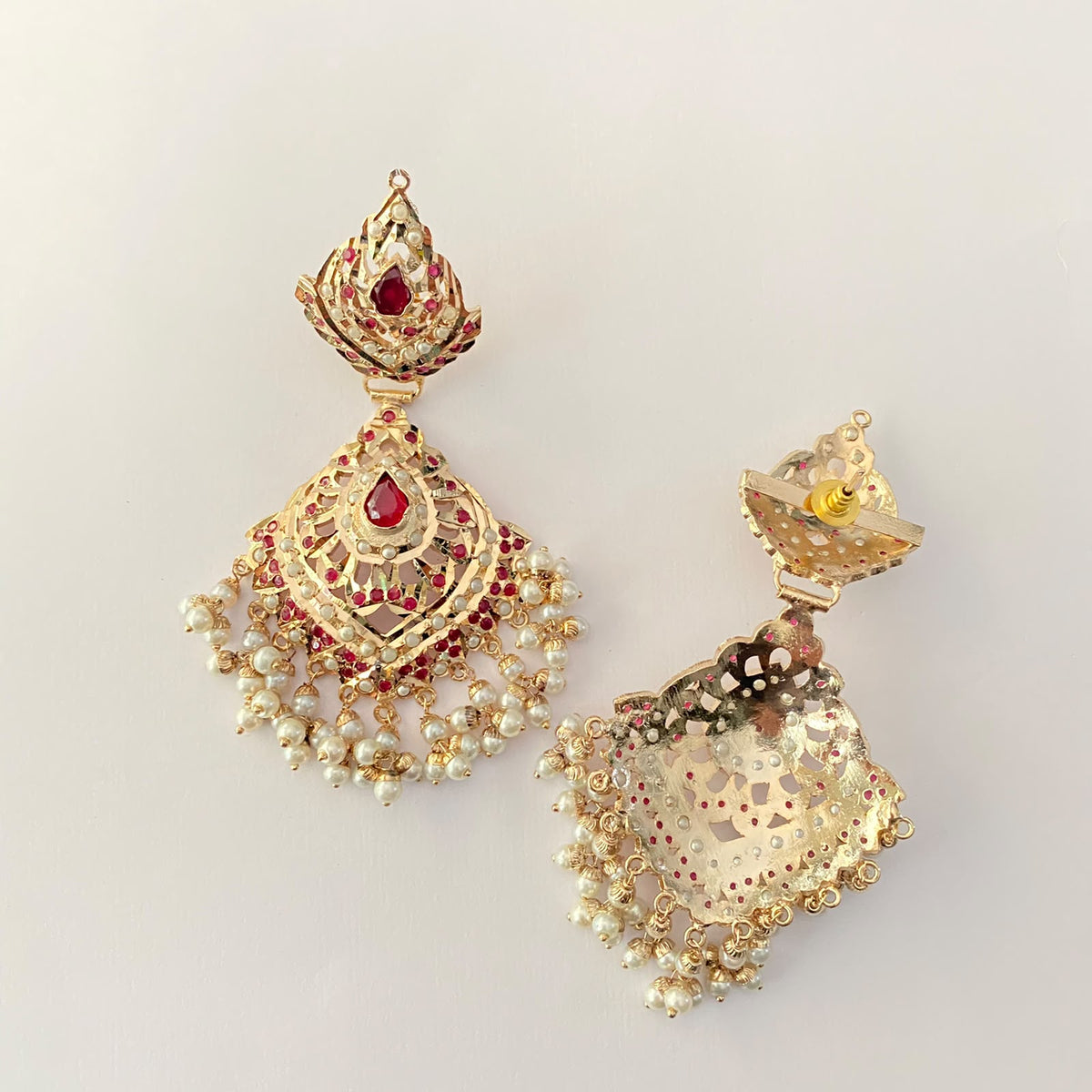 Ruby Pearl Jadau Earring