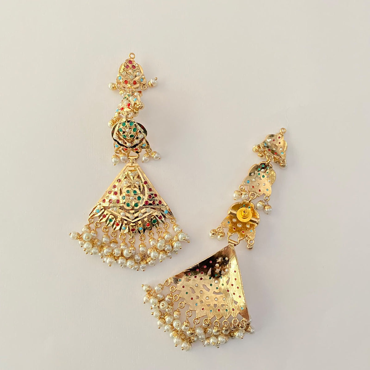 Multi Kaan Chain Jadau Earring