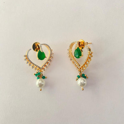 Green Drop Stone A.D Earing