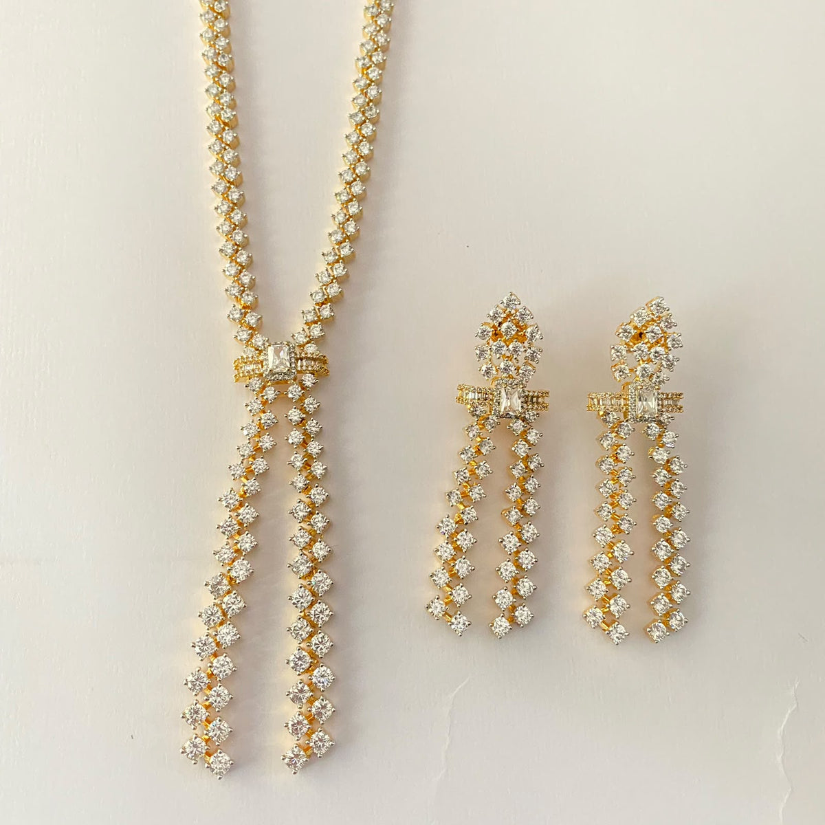 Gold Plated Diamond Necklace Set