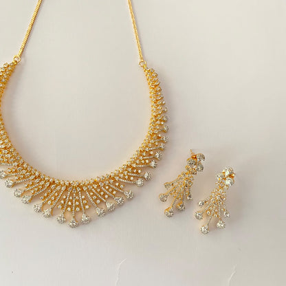Diamond Gold Plated Necklace Set