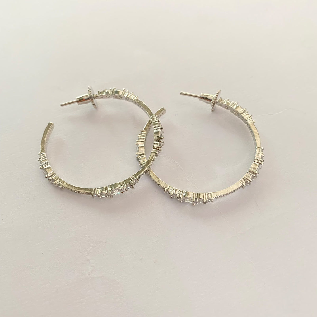 Silver Plated Diamond Half Bali