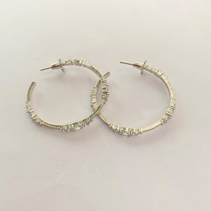 Silver Plated Diamond Half Bali
