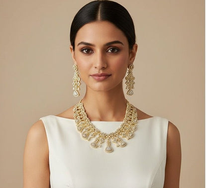 Gold plated with diamond  Necklace Set